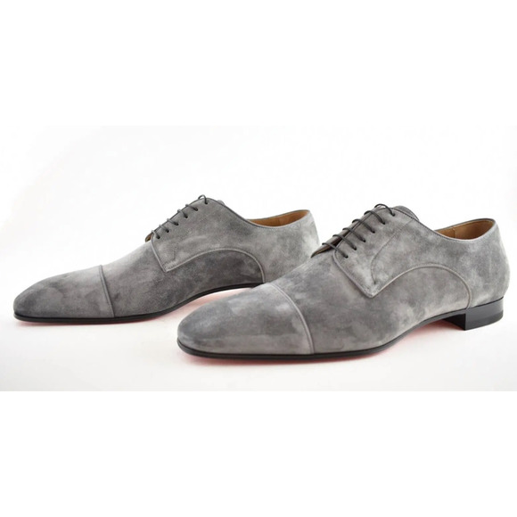 Christian Louboutin Men Top Daviol Flat Shadow Grey Suede Lace Dress Loafer 39 6 main image 9